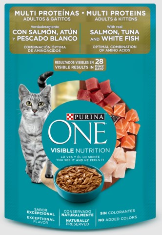 POUCH PURINA ONE GATO SALMON, ATUN 85G