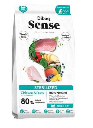 DIBAQ SENSE CAT STERILIZED POLLO Y PATO 1.5KG