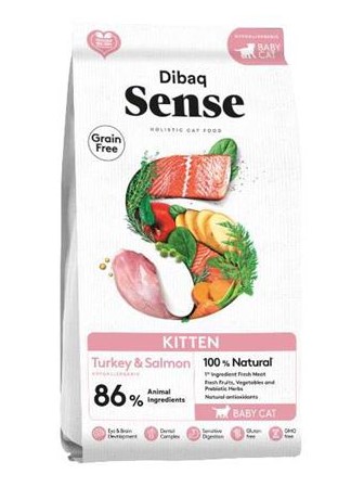 DIBAQ SENSE CAT KITTEN PAVO Y SALMON 6KG