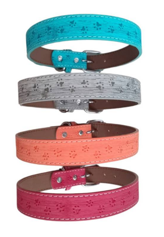 COLLAR ECOCUERO PATITAS WONDER DOG T-M