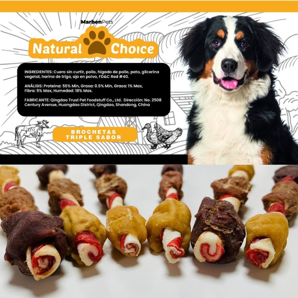 NATURAL CHOICE BROCHETAS TRIPLE SABOR 6UN