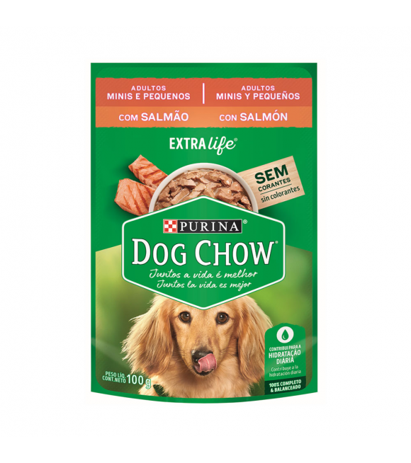 POUCH DOG CHOW AD MINIS SALMON 100GR