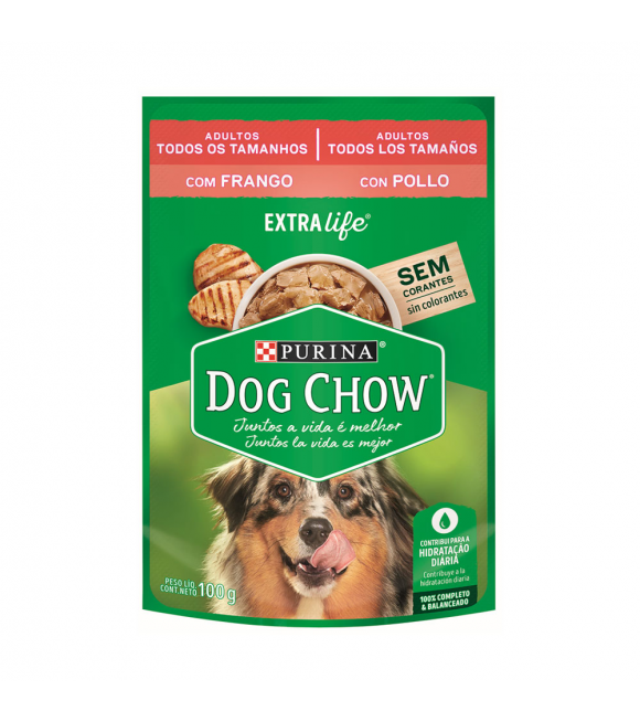 POUCH DOG CHOW ADULTOS POLLO 100GR