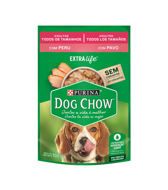 POUCH DOG CHOW ADULTOS PAVO 100GR