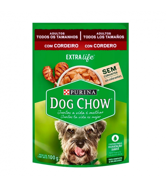 POUCH DOG CHOW ADULTOS CORDERO 100GR