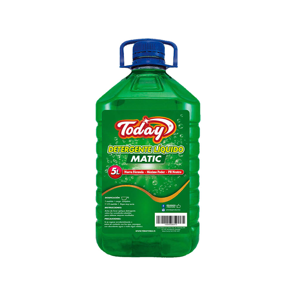 DETERGENTE LIQUIDO VERDE TODAY 5LT.