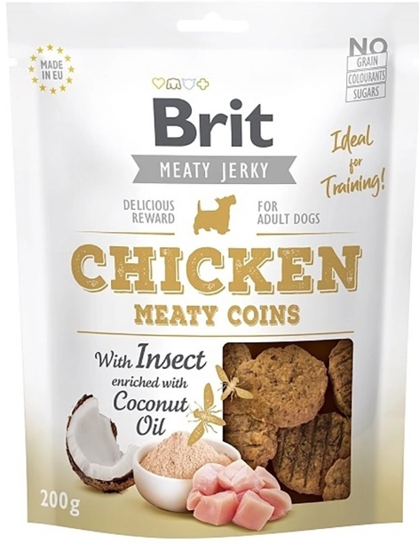 BRIT JERKY SNACK CHICKEN WITH INSECT FOR DOGS 200GR