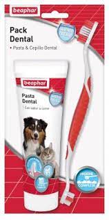 BEAPHAR PACK DENTAL CEPILLO + PASTA SABOR CARNE