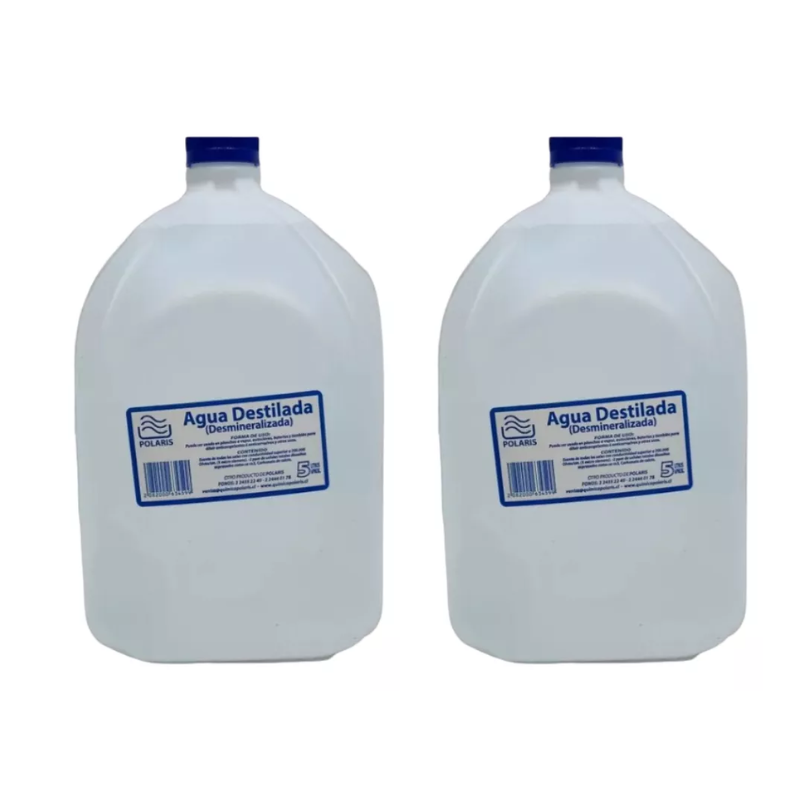 PACK 2 UN AGUA DESTILADA POLARIS 5 LTS