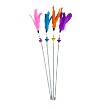 JUGUETE GATO VARILLA PLUMAS BUEN AMIGO