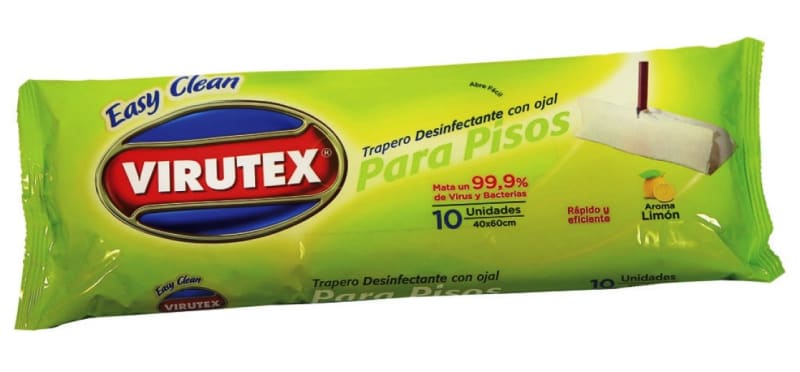 TRAPERO DESECHABLE VIRUTEX DESINFECTATE LIMON 10UN