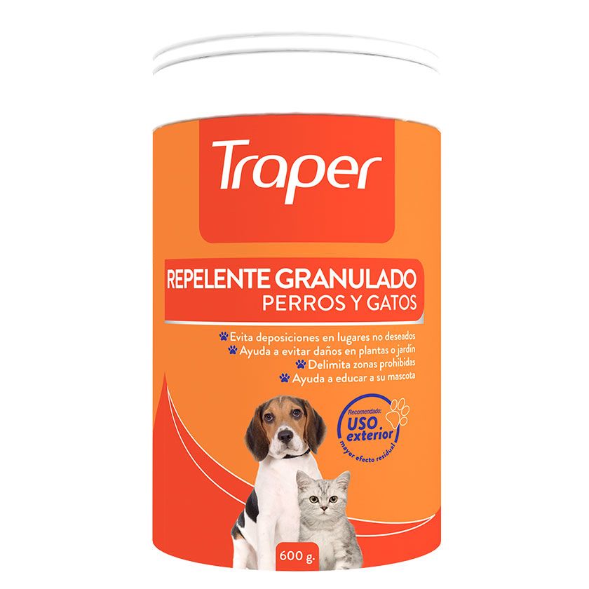 REPELENTE PARA MASCOTAS GRANULADO TRAPER 600 GR/1000CC