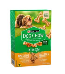 CAJA GALLETAS DOG CHOW RAZAS PEQUENAS POLLO 500GR