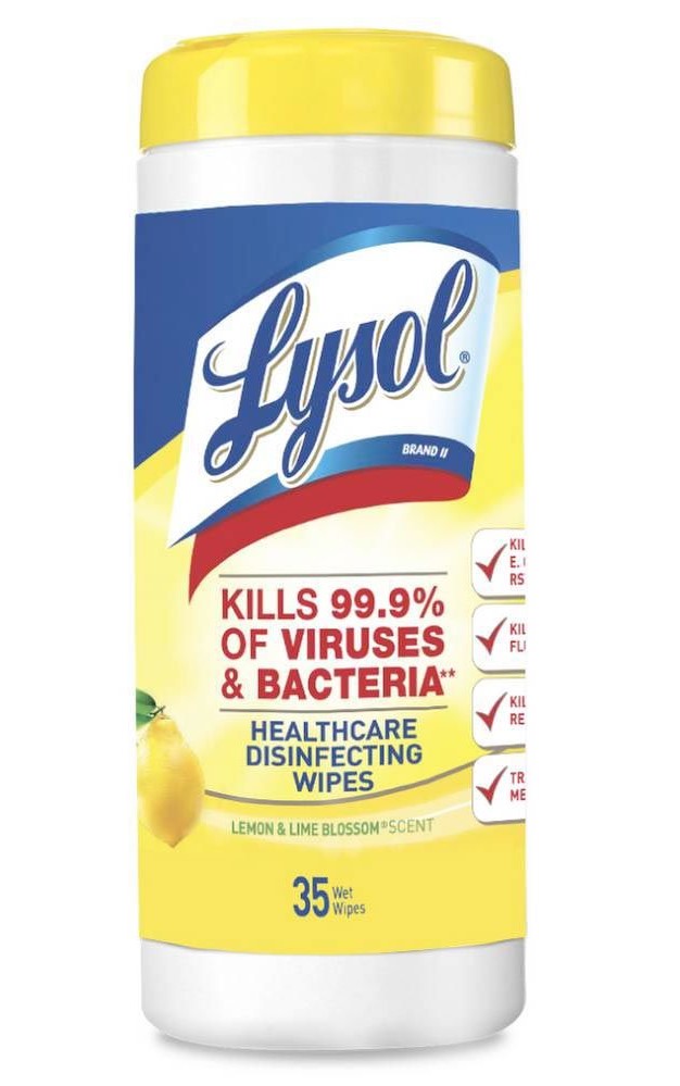 LYSOL TOALLITAS DESINFECTANTES LIMON 35UN