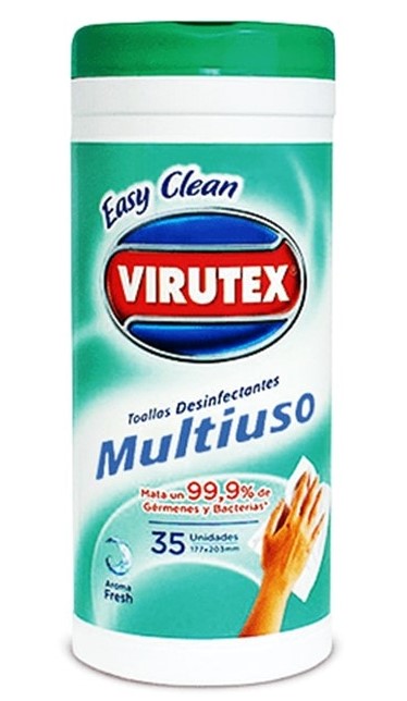 FRASCO TOALLAS DESINFECTANTES VIRUTEX 35UN FRESH