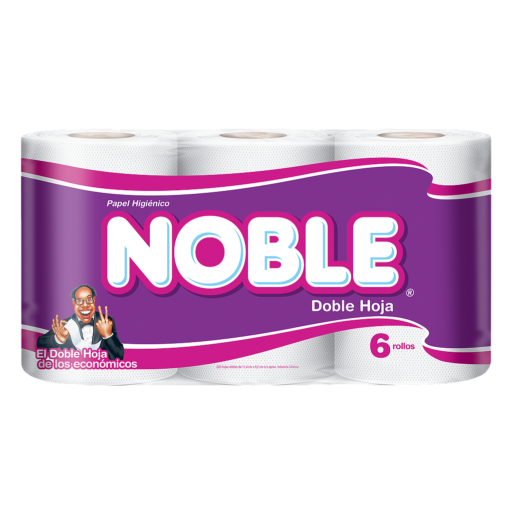 PAPEL HIGIENICO NOBLE DOBLE HOJA 23MTS 6UN