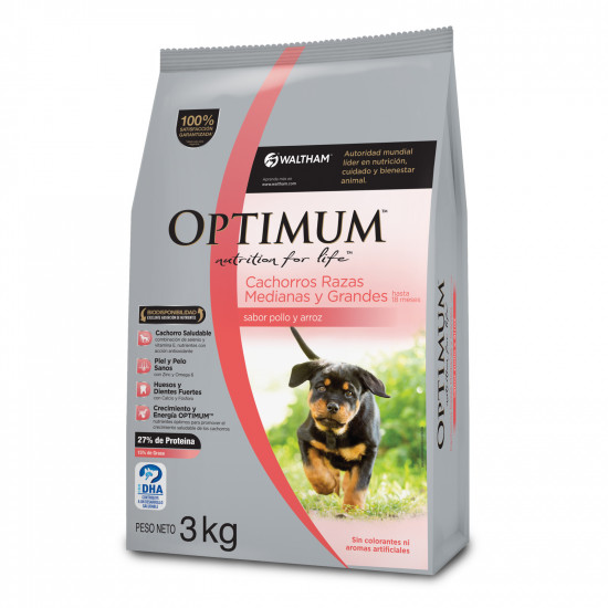 OPTIMUM CACHORRO RM/G POLLO 3KG