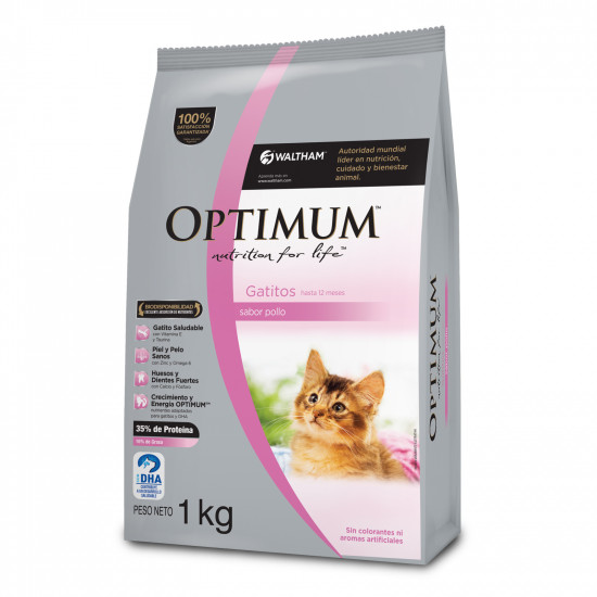 OPTIMUM GATITOS POLLO 1KG