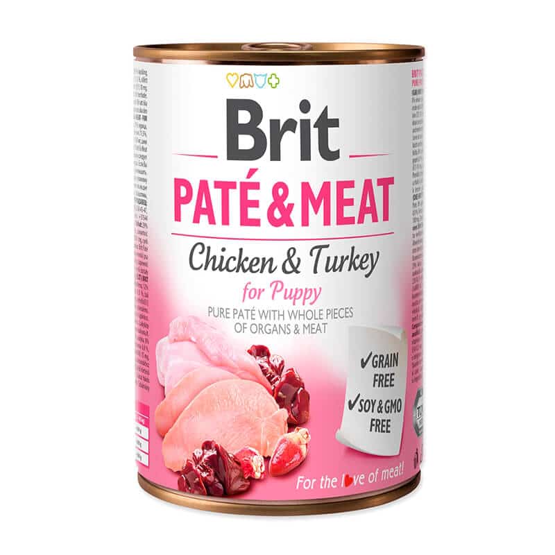LATA BRIT PATE Y MEAT CHICKEN PUPPY 400GR