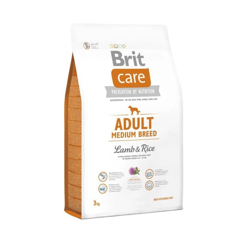 BRIT CARE ADULT MEDIUM BREED LAMB Y RICE 3KG