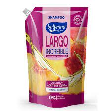SHAMPOO BALLERINA LARGO INCREIBLE DURAZNO Y ACEITE JOJOBA 750ML