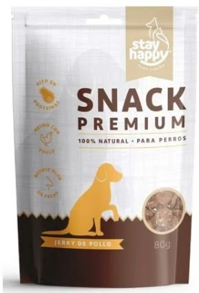 SNACK PREMIUM PERRO JERKY POLLO STAY HAPPY 80G