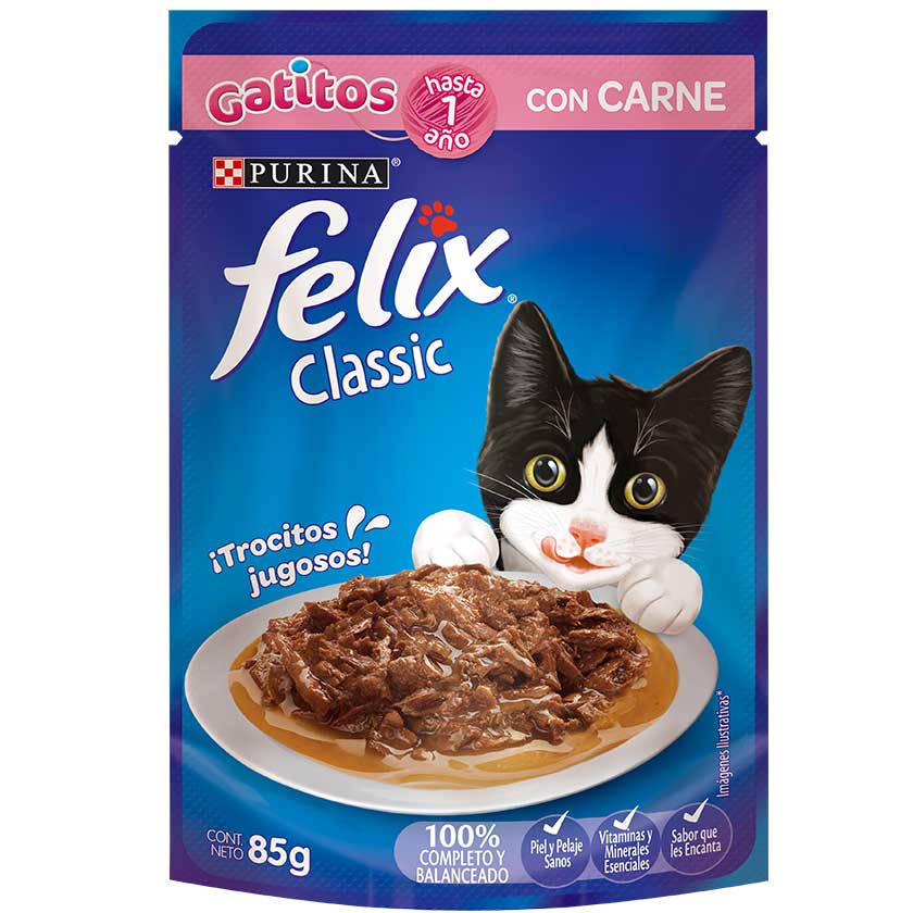 POUCH FELIX GATITOS CARNE 85GR