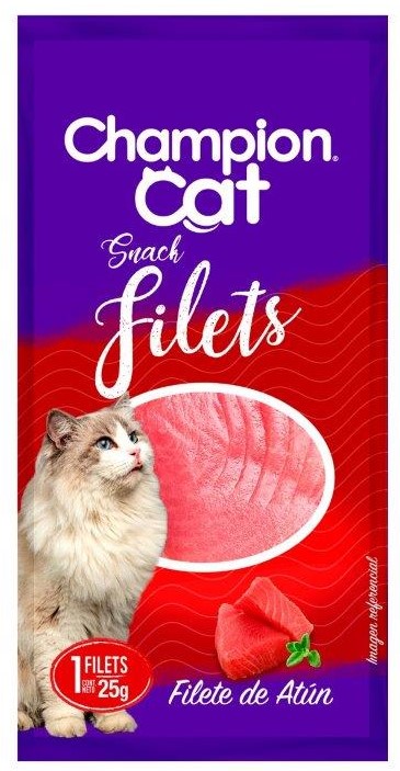 SNACK FILETS CHAMPION CAT ATUN 25GR
