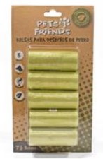 BOLSAS BIODEGRADABLES PARA DESECHOS 5 ROLLOS PETS &amp; FRIENDS