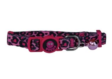 COLLAR DOCO GATO LEOPARDO ROSA