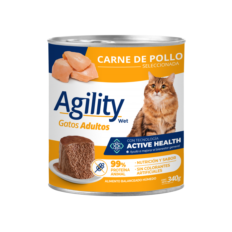 LATA AGILITY GATO ADULTO POLLO 340G