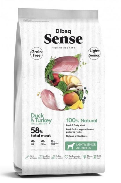 DIBAQ SENSE LIGHT SENIOR PATO Y PAVO 12KG